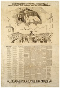 Grande ascension du Tabernacle Miller, Affiche représentant la fin du monde, 1844 - American School